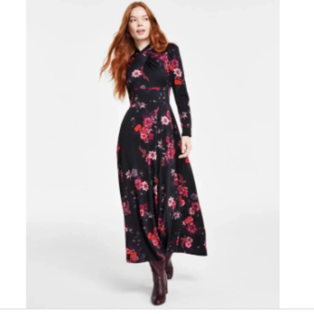 Rachel Rachel Roy Women's Harland Floral-Print a-Line Dress - Fall Garland - Picture 2 of 7